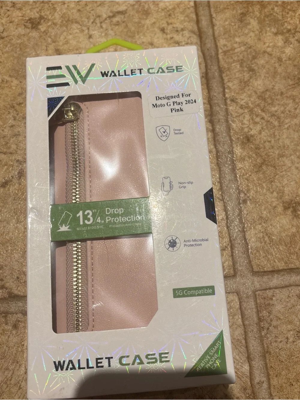 Tempered Glass Screen Protector for Cricket Icon 6 with Black & Pink Wallet